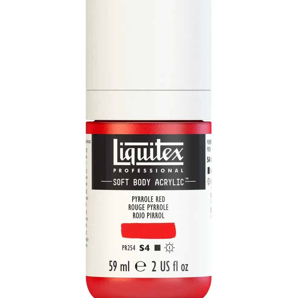 Farba akrylowa Soft Body - Liquitex - Pyrrole Red, 59 ml