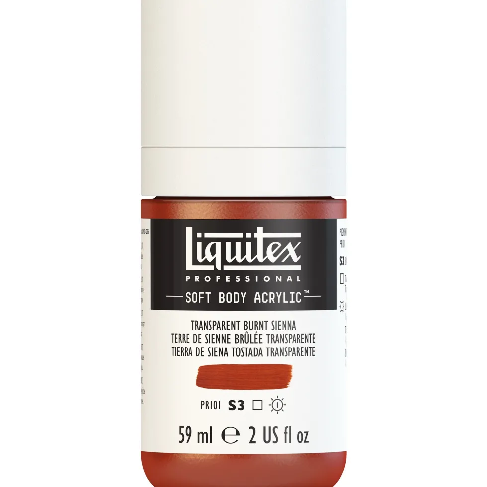 Farba akrylowa Soft Body - Liquitex - Transparent Burnt Sienna, 59 ml