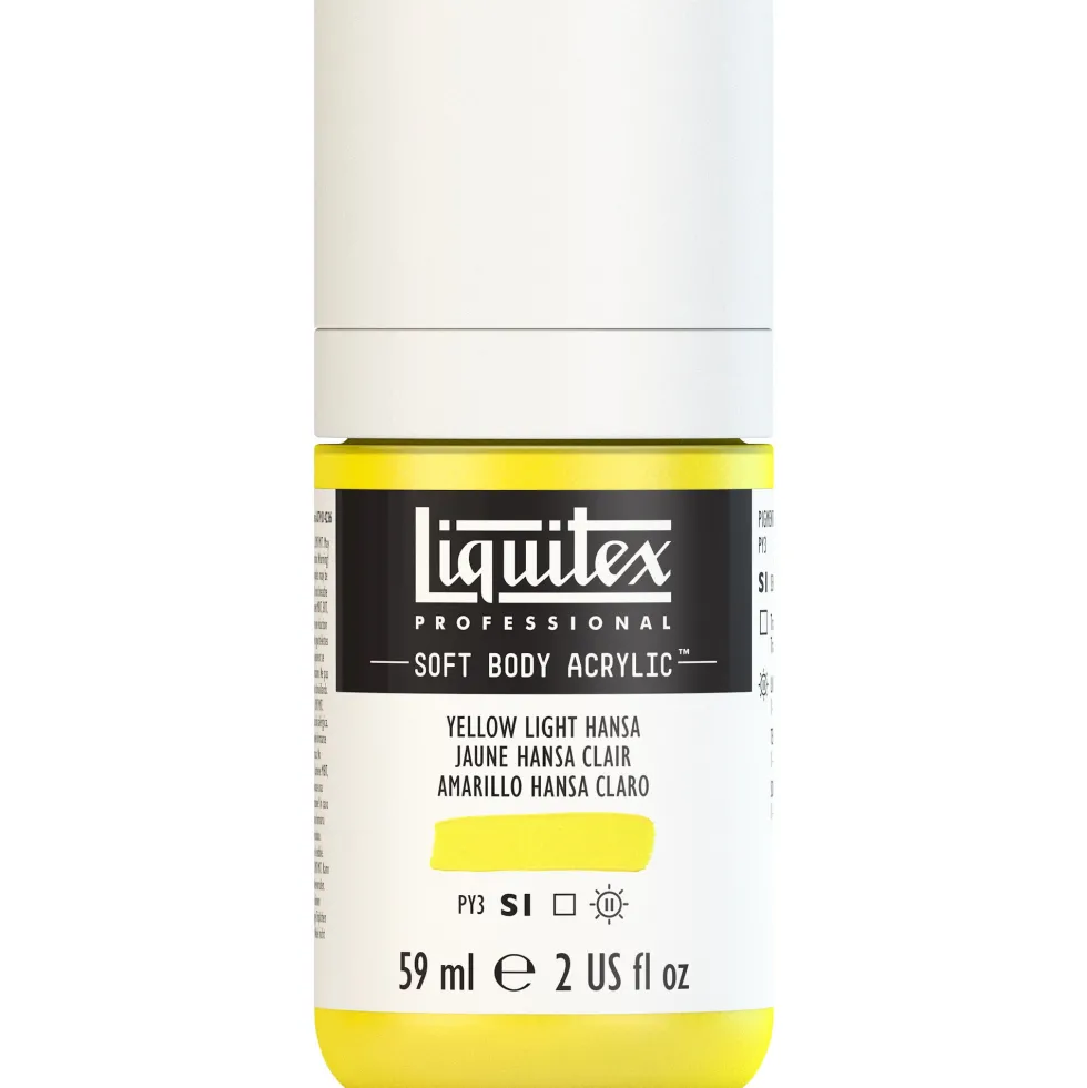 Farba akrylowa Soft Body - Liquitex - Yellow Light Hansa, 59 ml