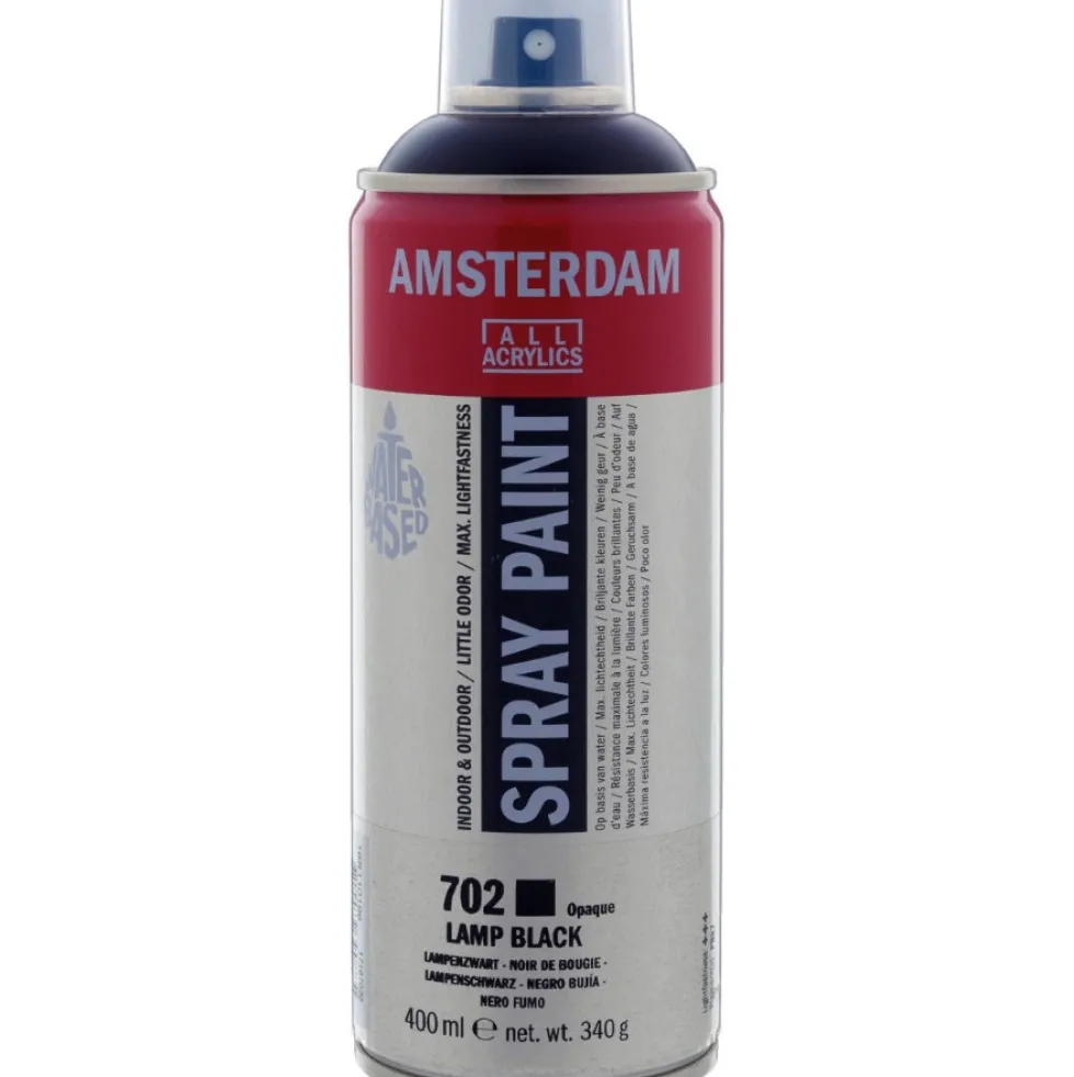 Farba akrylowa w sprayu - Amsterdam - 702, Lamp Black, 400 ml