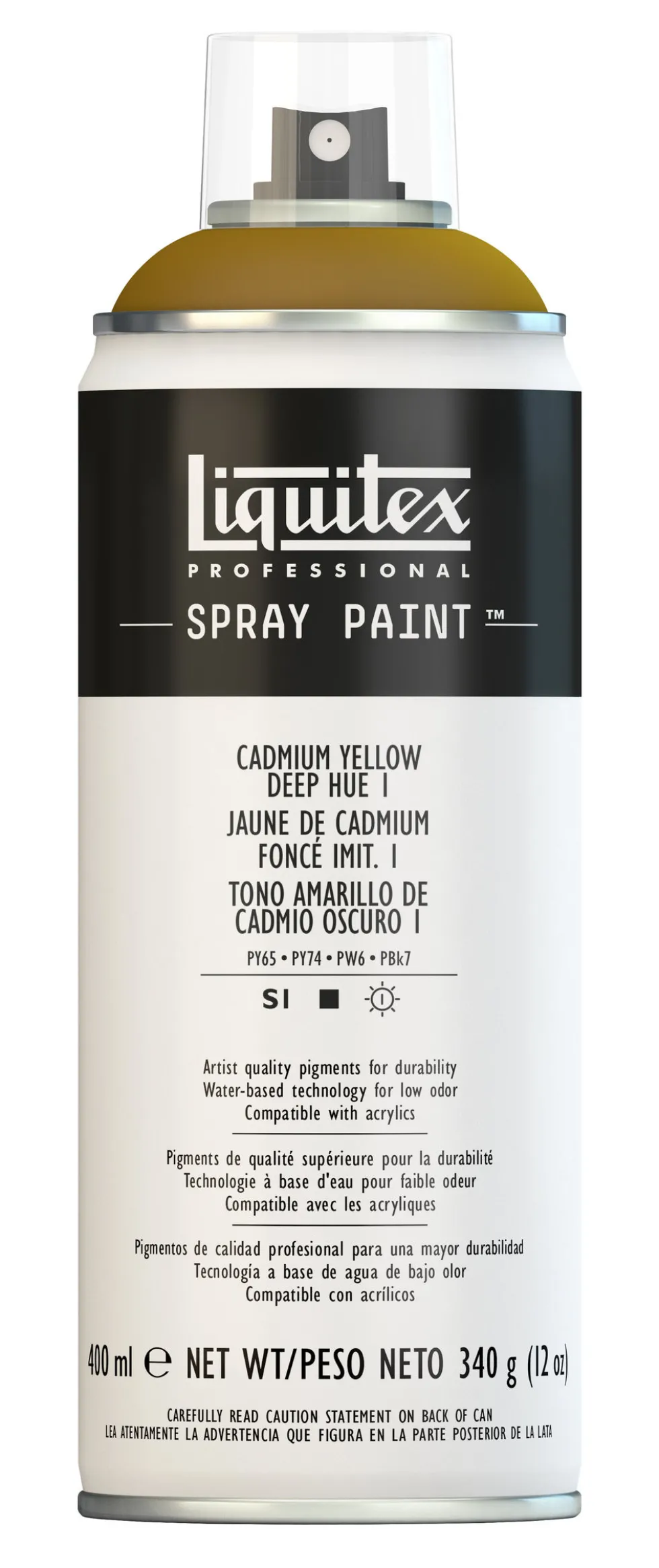 Farba akrylowa w spray'u - Liquitex - Cadmium Yellow Deep Hue 1, 400 ml