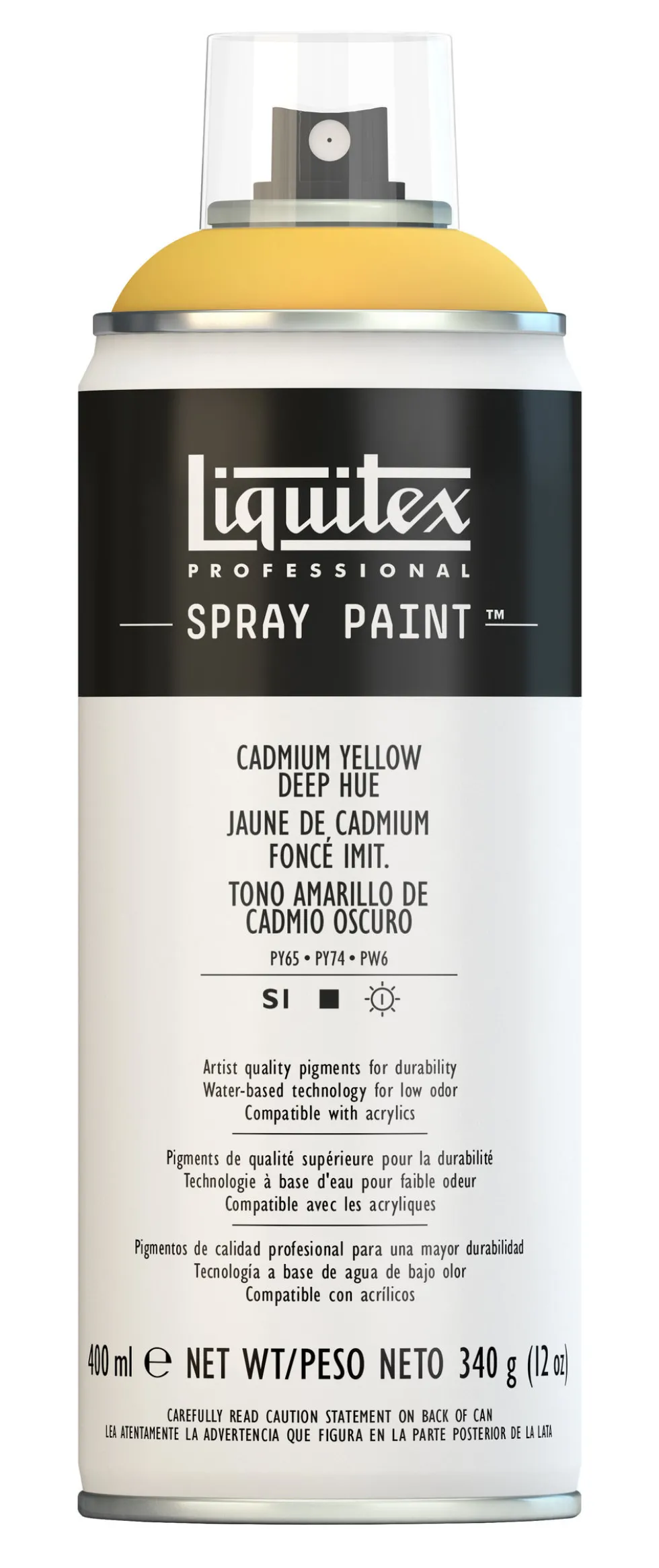 Farba akrylowa w spray'u - Liquitex - Cadmium Yellow Deep Hue, 400 ml