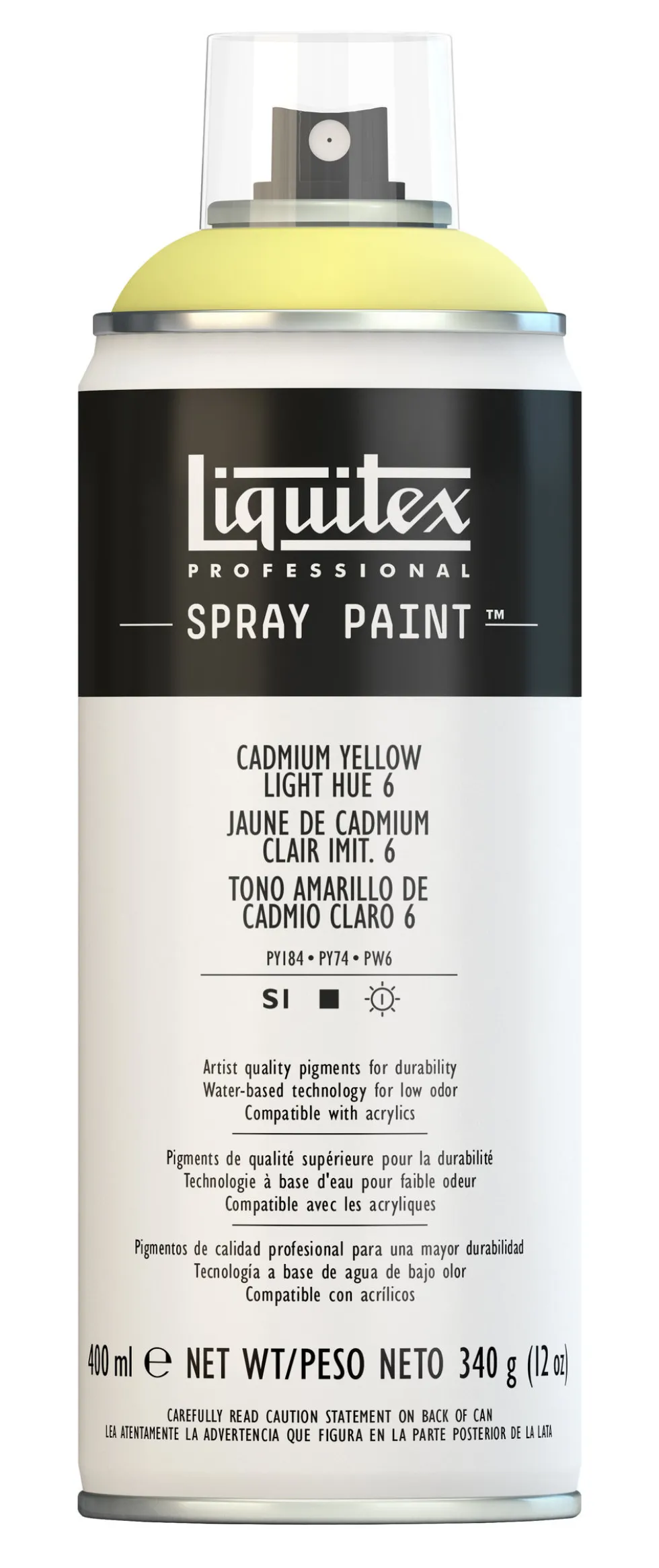 Farba akrylowa w spray'u - Liquitex - Cadmium Yellow Light Hue 6, 400 ml