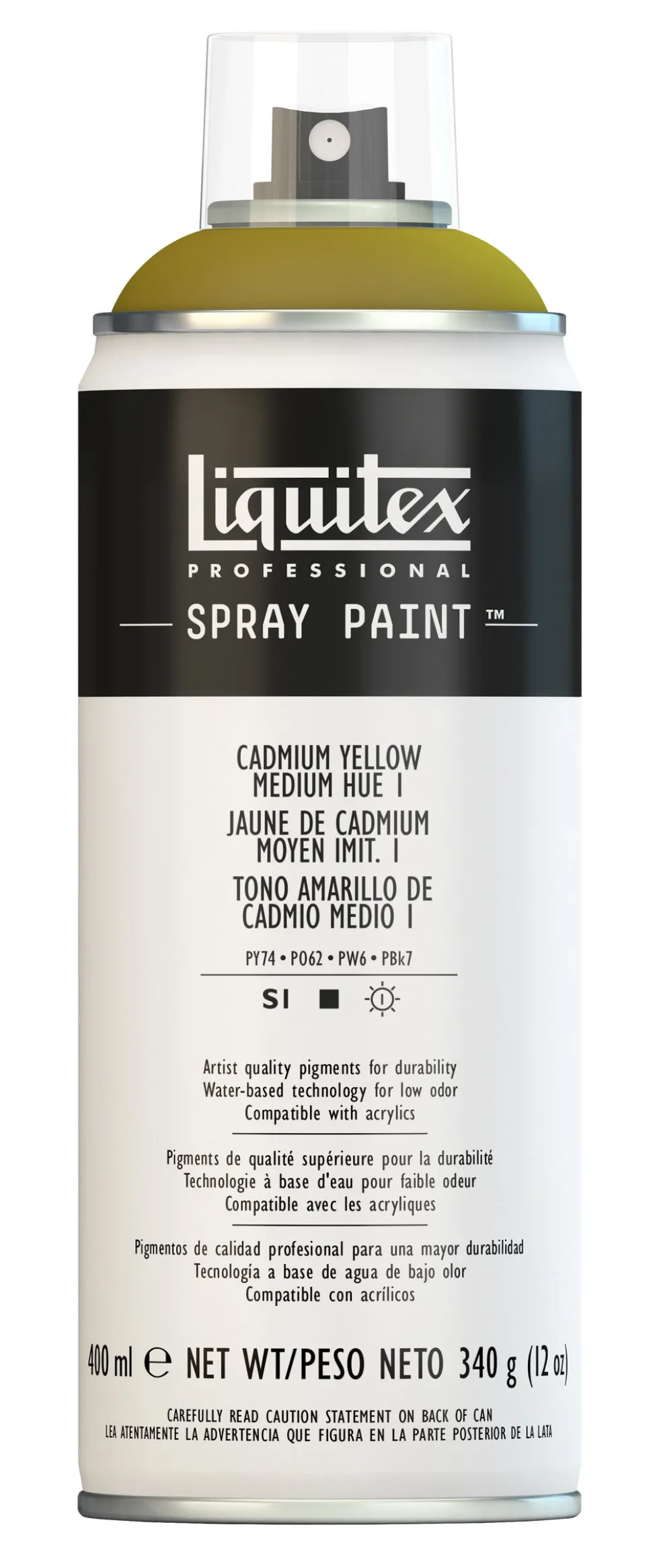 Farba akrylowa w spray'u - Liquitex - Cadmium Yellow Medium Hue 1, 400 ml