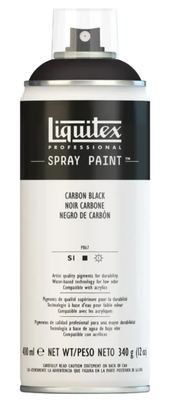 Farba akrylowa w spray'u - Liquitex - Carbon Black, 400 ml