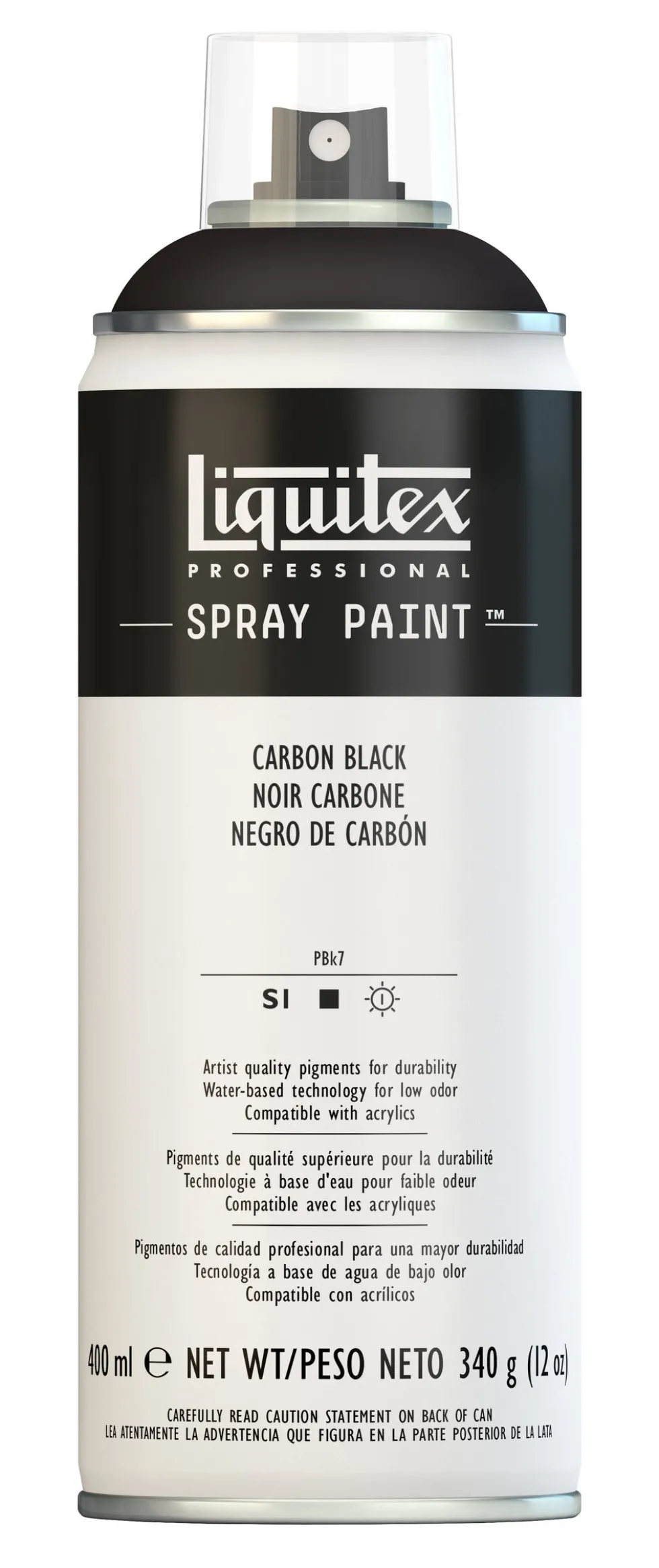 Farba akrylowa w spray'u - Liquitex - Carbon Black, 400 ml