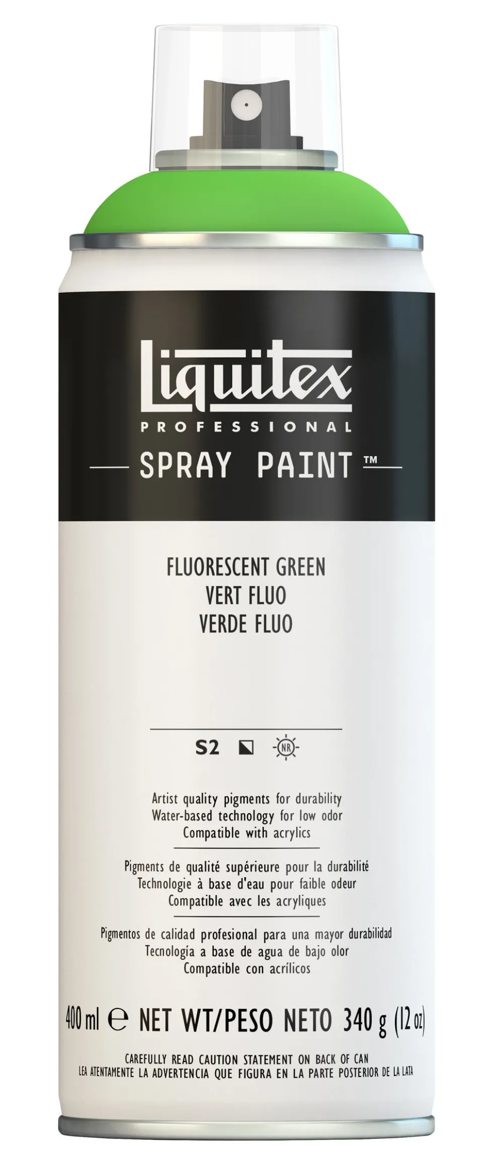 Farba akrylowa w spray'u - Liquitex - Fluorescent Green, 400 ml
