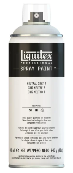 Farba akrylowa w spray'u - Liquitex - Neutral Gray 7, 400 ml