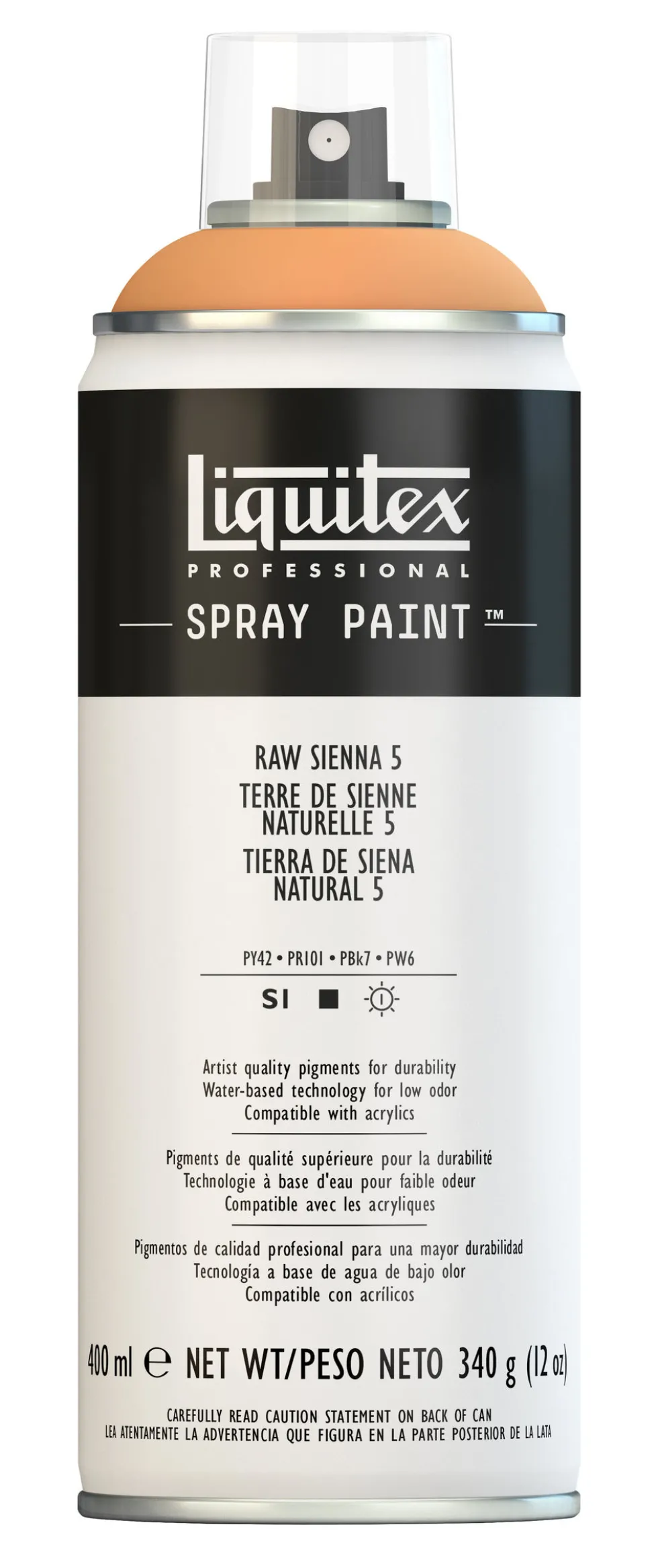 Farba akrylowa w spray'u - Liquitex - Raw Sienna 5, 400 ml