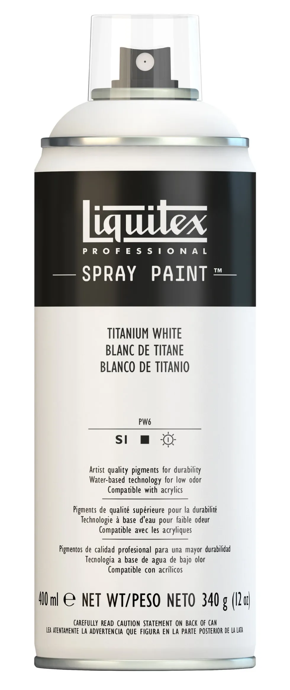 Farba akrylowa w spray'u - Liquitex - Titanium White, 400 ml