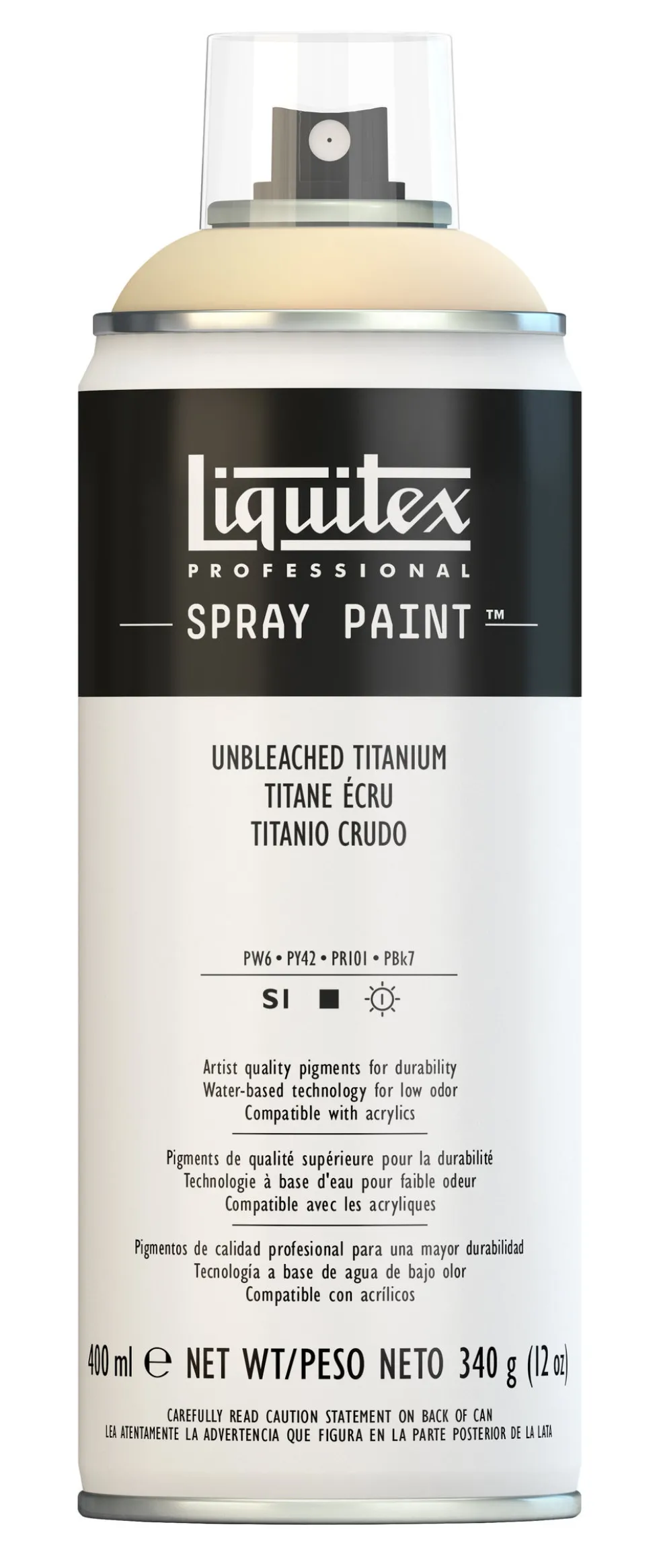 Farba akrylowa w spray'u - Liquitex - Unbleached Titanium, 400 ml