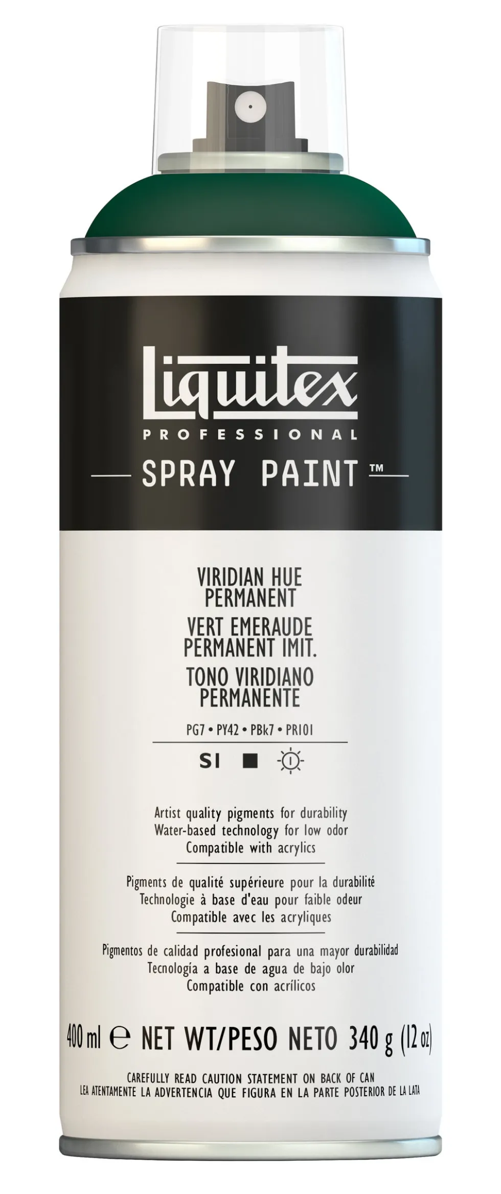 Farba akrylowa w spray'u - Liquitex - Viridian Hue Permanent, 400 ml