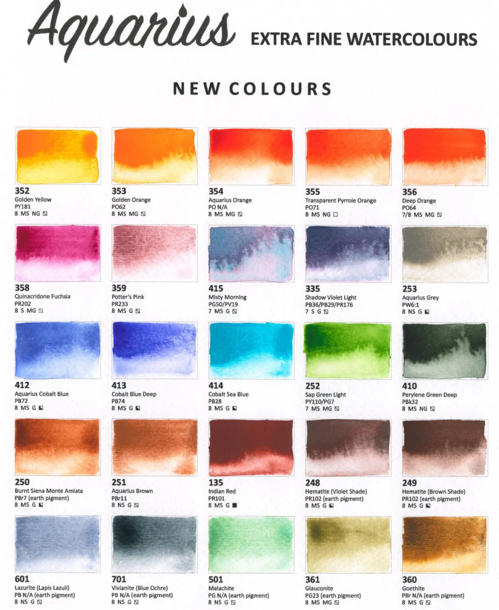 Farba akwarelowa Aquarius - Roman Szmal - 104, Zieleń ftalowa niebieskawa, kostka
