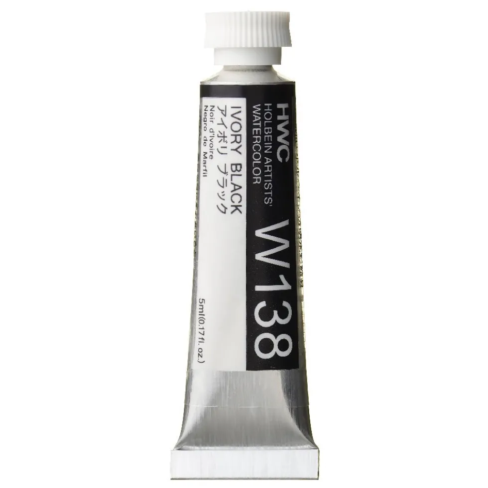 Farba akwarelowa Artists’ Watercolor - Holbein - Ivory Black, 5 ml