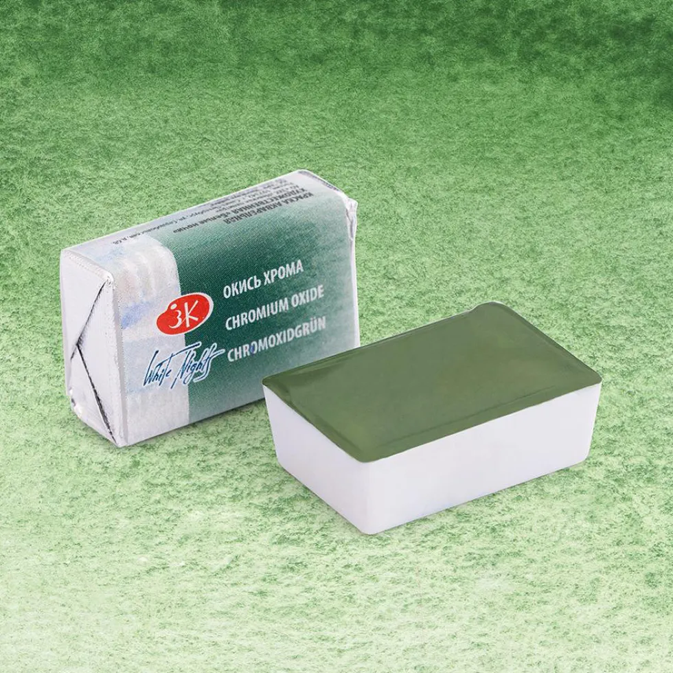 Farba akwarelowa Białe Noce - St. Petersburg - Chromium Oxide, kostka