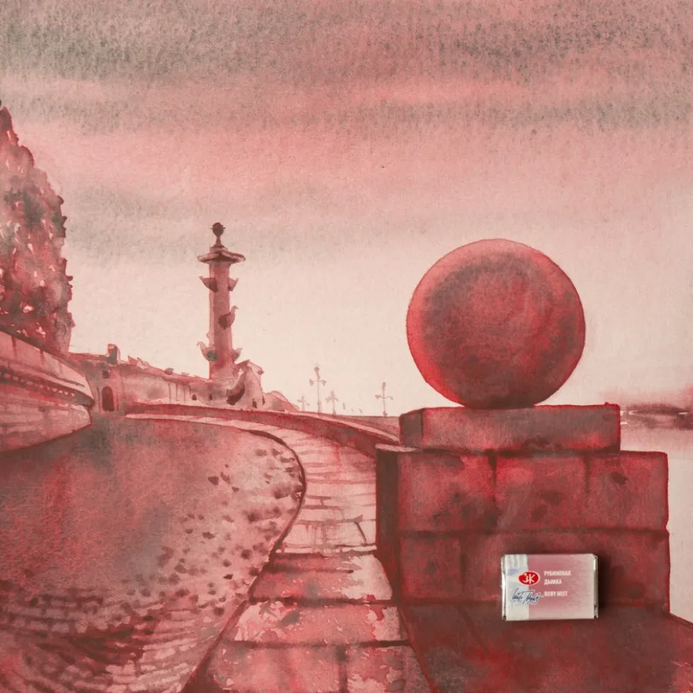 Farba akwarelowa Białe Noce - St. Petersburg - Ruby Mist, kostka
