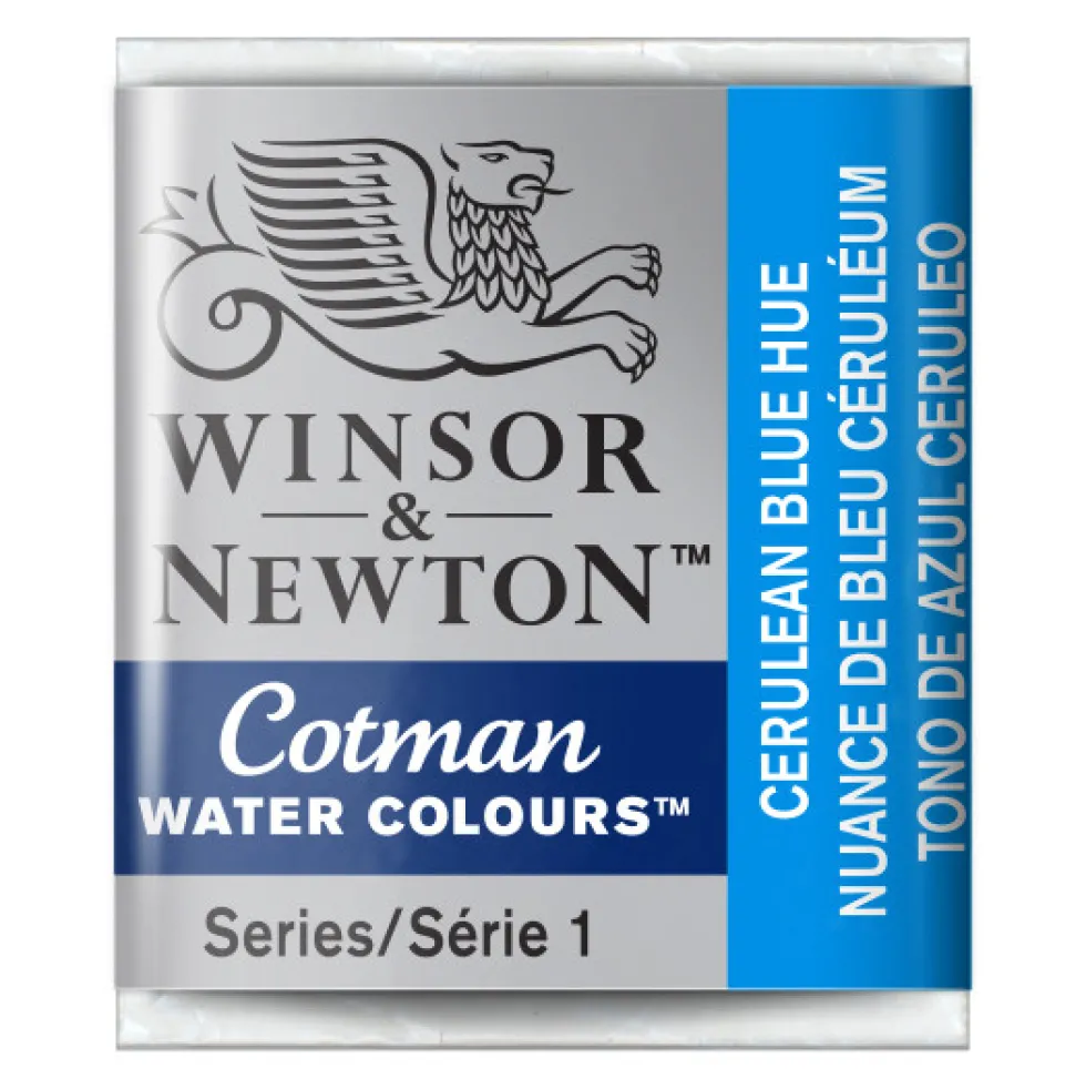 Farba akwarelowa Cotman - Winsor & Newton - Cerulean Blue Hue, półkostka