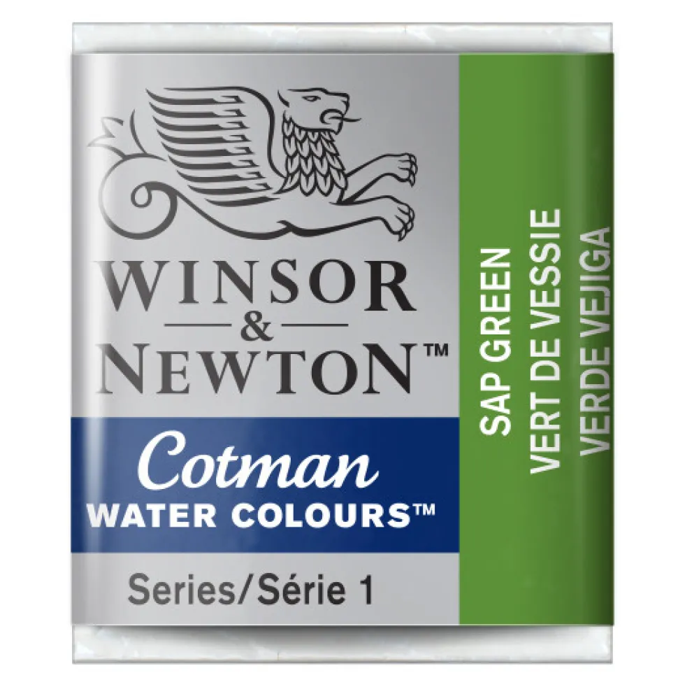 Farba akwarelowa Cotman - Winsor & Newton - Sap Green, półkostka
