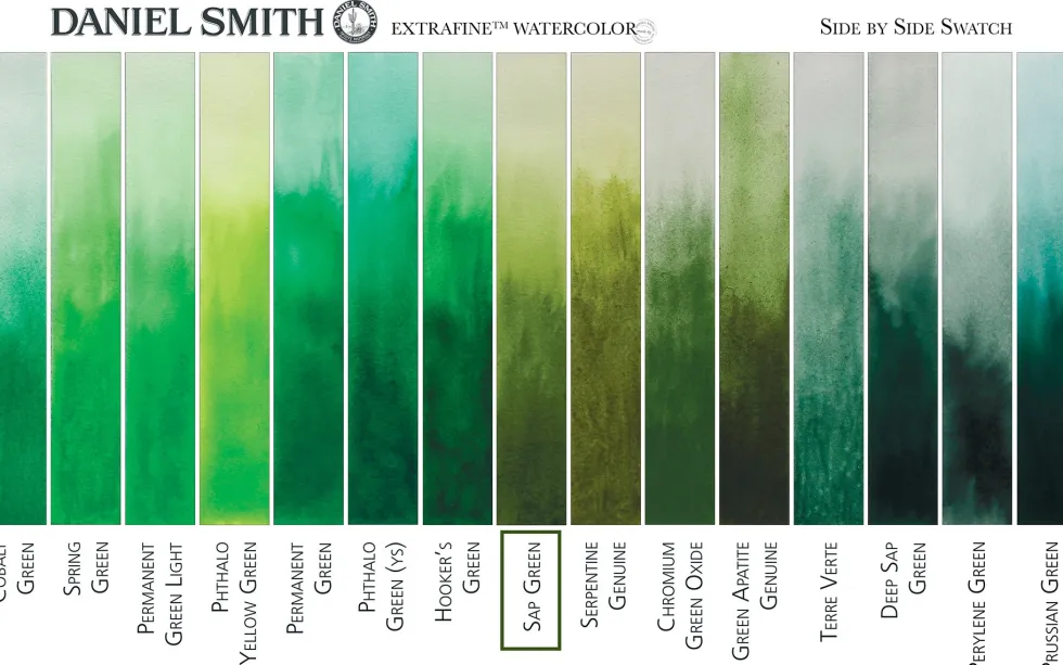 Farba akwarelowa Extra Fine w półkostce - Daniel Smith - Sap Green