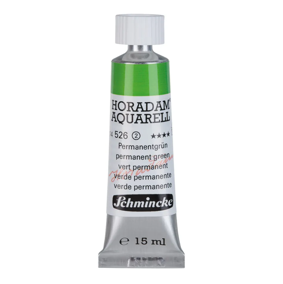 Farba akwarelowa Horadam Aquarell - Schmincke - 526, Permanent Green, 15 ml