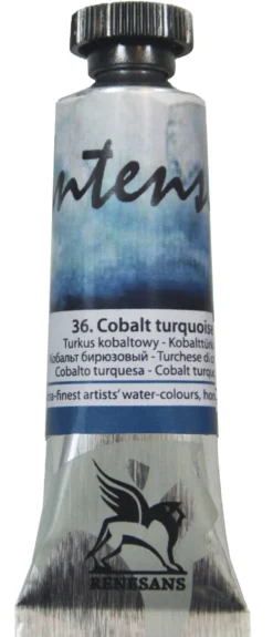 Farba akwarelowa Intense Water- Renesans - 36, cobalt turquoise, 15 ml