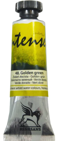 Farba akwarelowa Intense Water - Renesans - 48, golden green, 15 ml