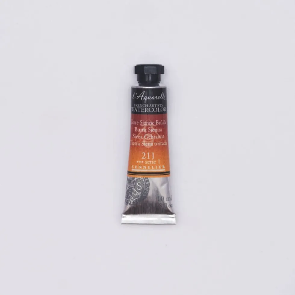 Farba akwarelowa l’Aquarelle - Sennelier - 211 Burnt Sienna, 10 ml