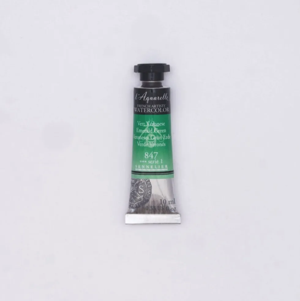 Farba akwarelowa l’Aquarelle - Sennelier - 847, Emerald Green, 10 ml