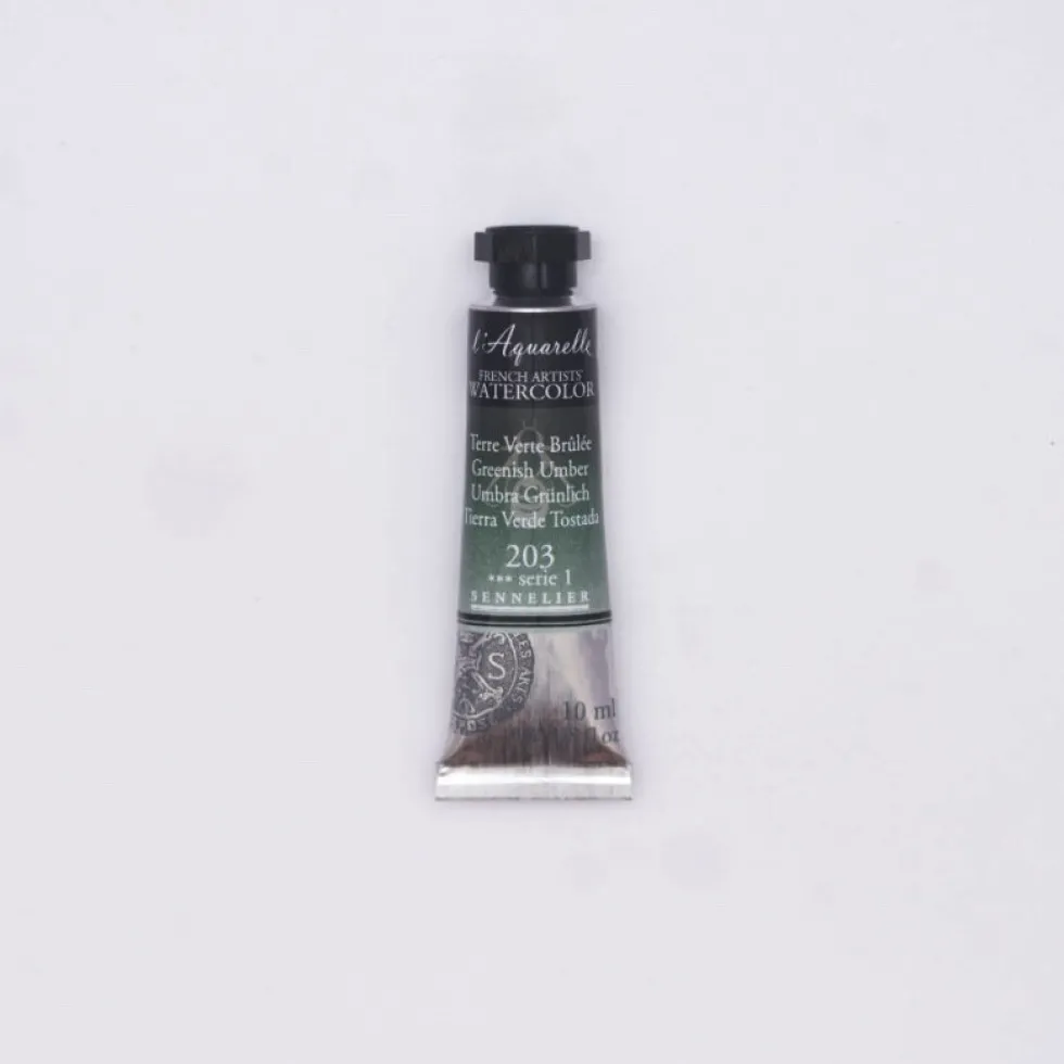 Farba akwarelowa l’Aquarelle - Sennelier - 203 Greenish Umber, 10 ml