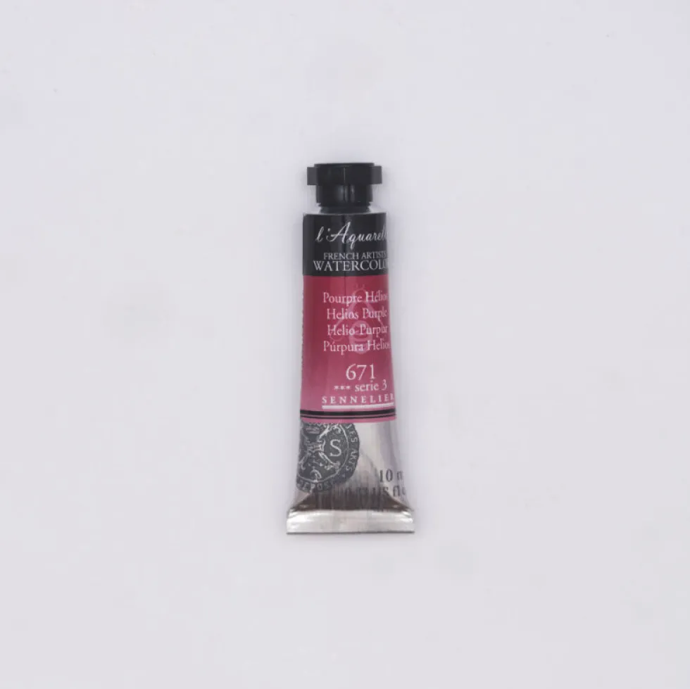 Farba akwarelowa l’Aquarelle - Sennelier - 671, Helios Purple, 10 ml