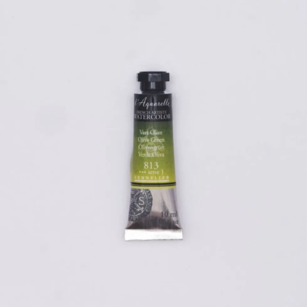 Farba akwarelowa l’Aquarelle - Sennelier - 813, Olive Green, 10 ml