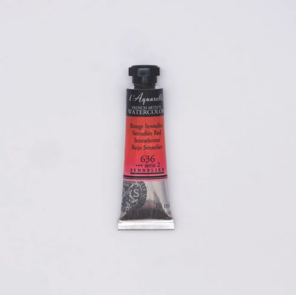 Farba akwarelowa l’Aquarelle - Sennelier - 636, Sennelier Red, 10 ml
