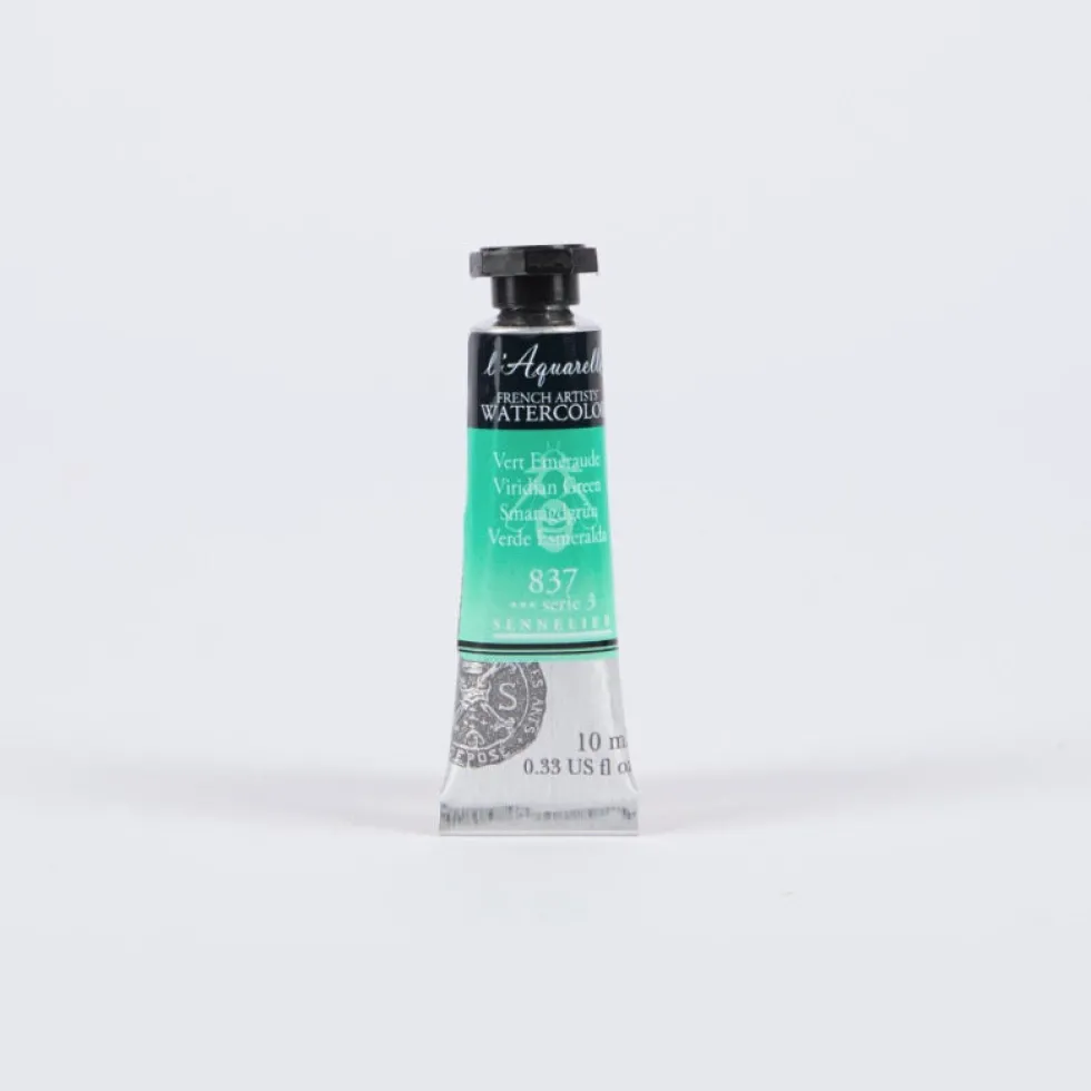 Farba akwarelowa l’Aquarelle - Sennelier - 837, Viridian Green, 10 ml