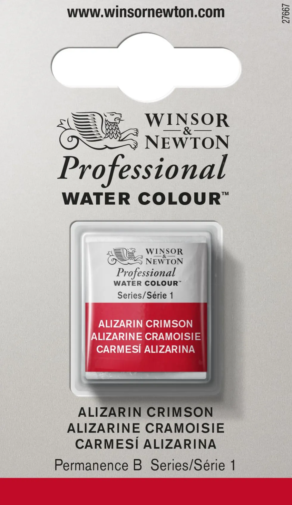Farba akwarelowa Professional w półkostce - Winsor & Newton - Alizarin Crimson