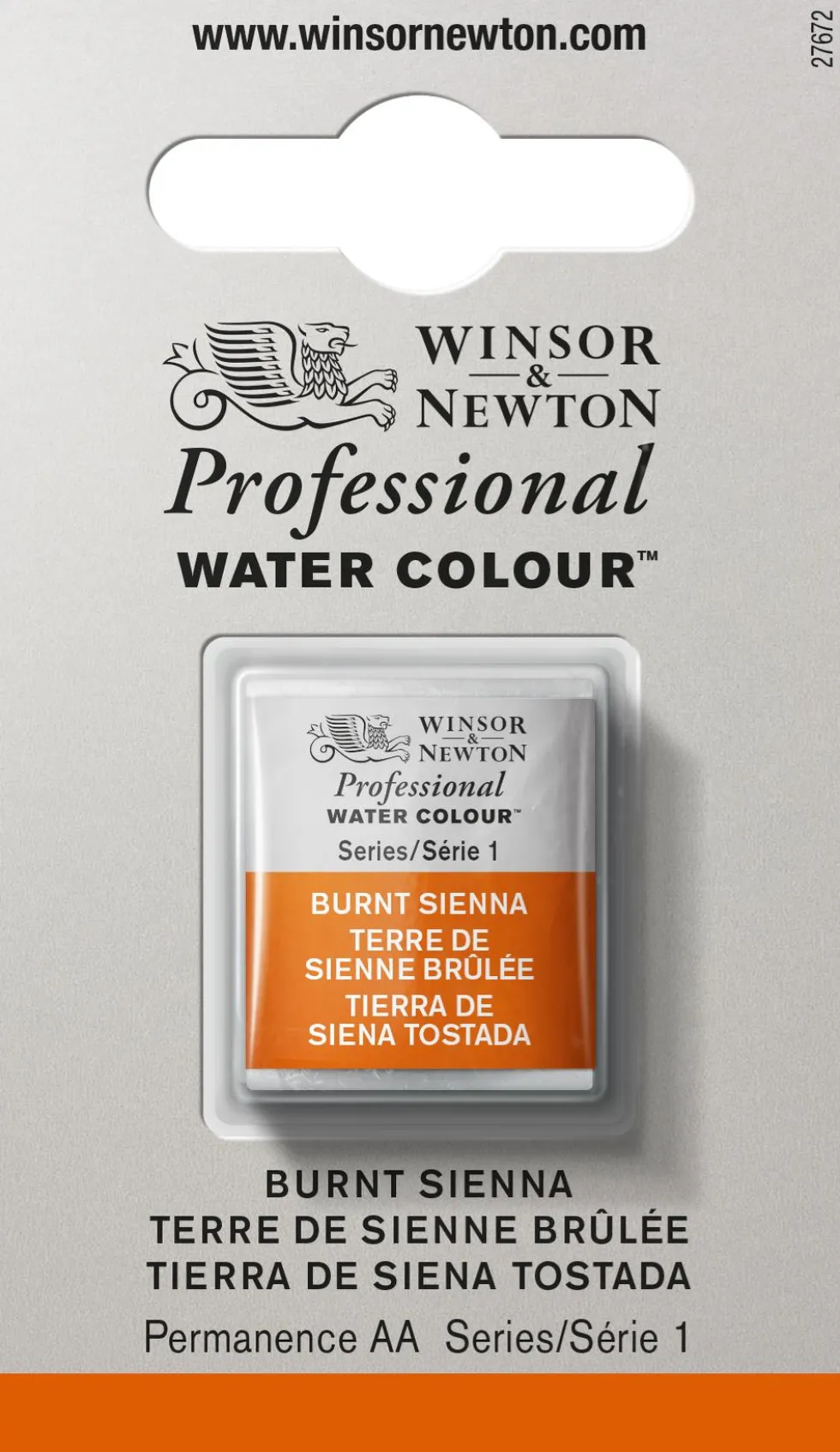 Farba akwarelowa Professional w półkostce - Winsor & Newton - Burnt Sienna