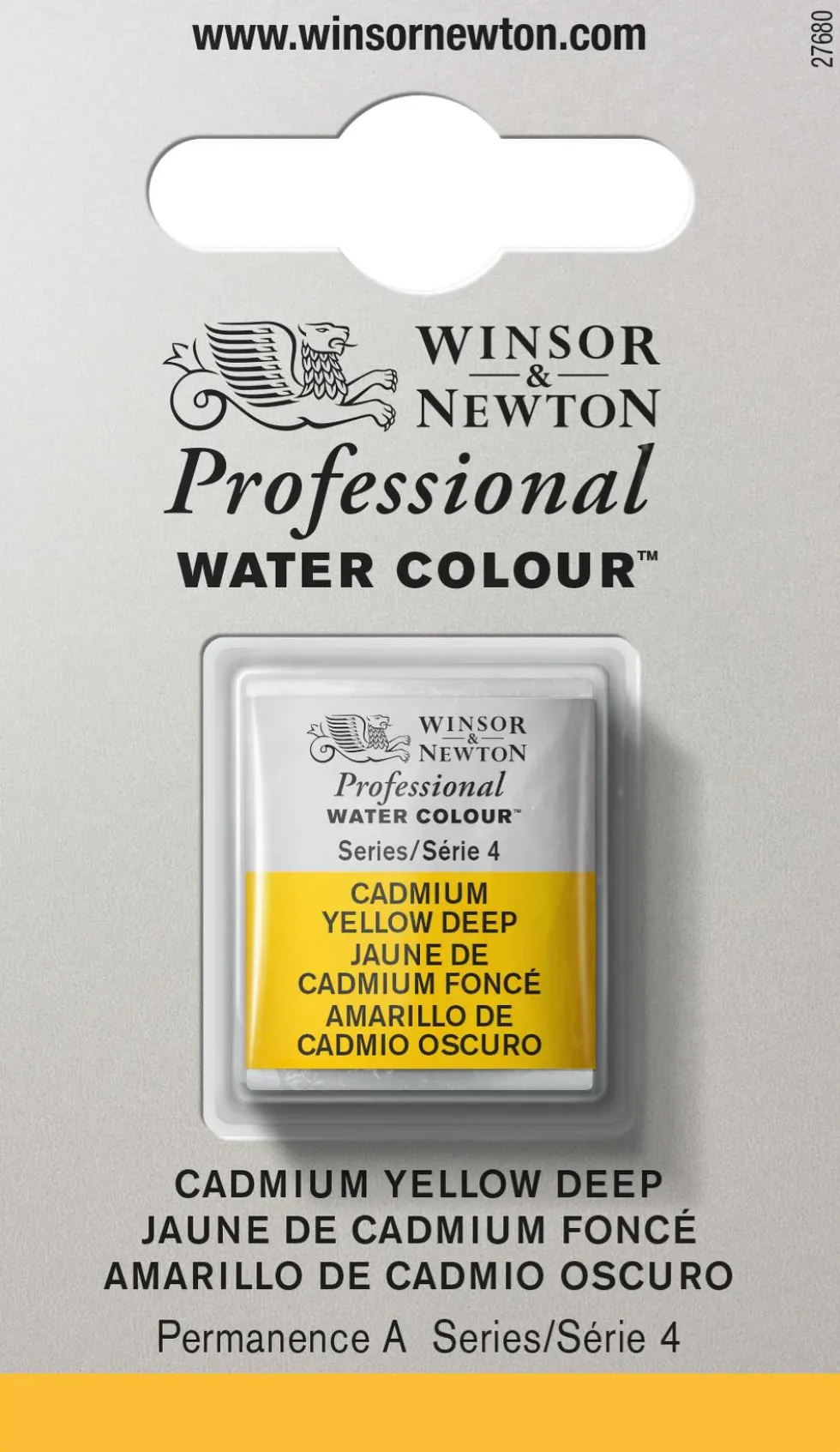Farba akwarelowa Professional w półkostce - Winsor & Newton - Cadmium Yellow Deep