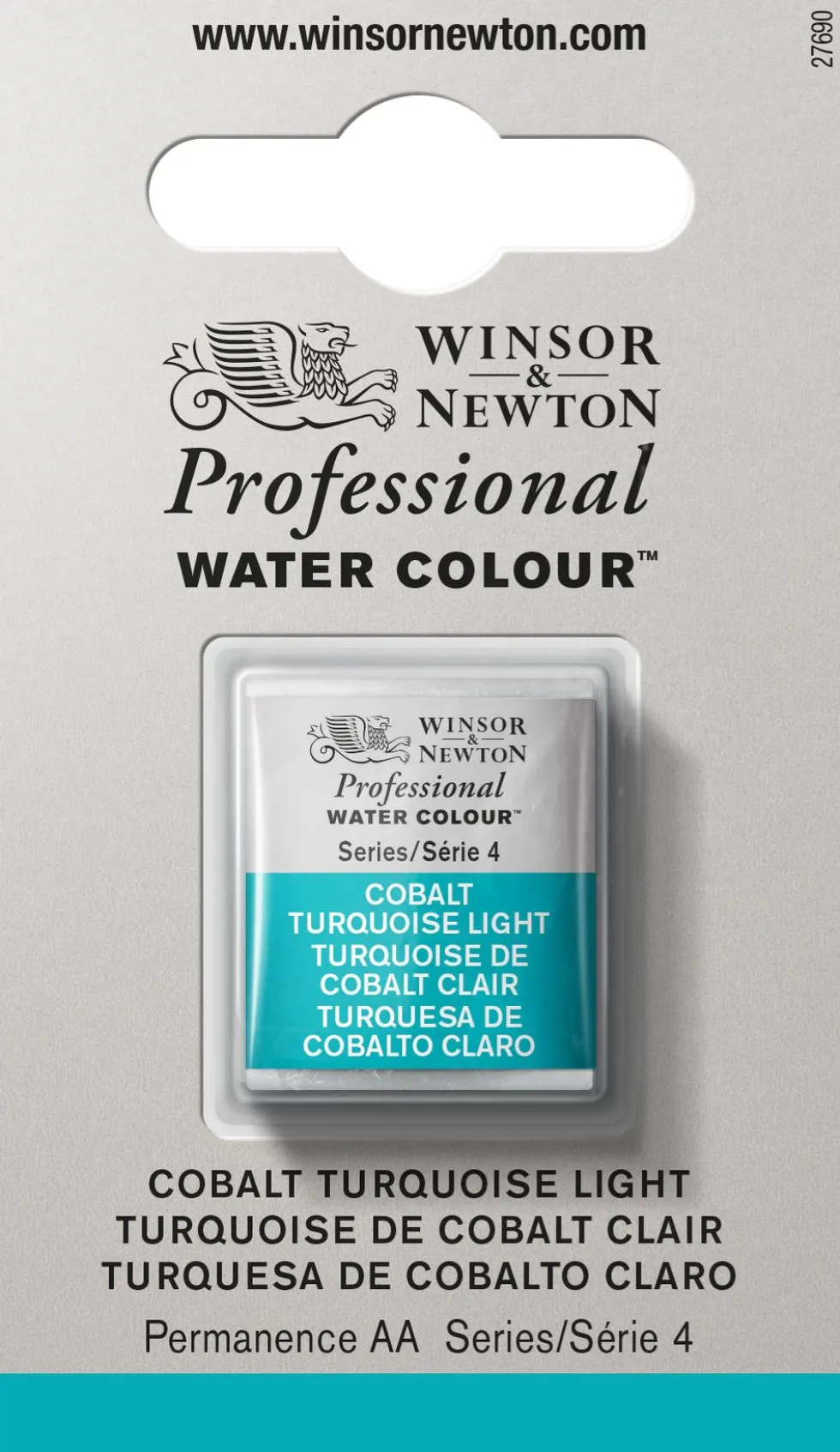 Farba akwarelowa Professional w półkostce - Winsor & Newton - Cobalt Turquoise Light