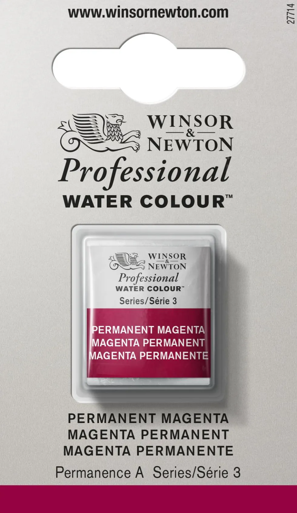 Farba akwarelowa Professional w półkostce - Winsor & Newton - Permanent Magenta
