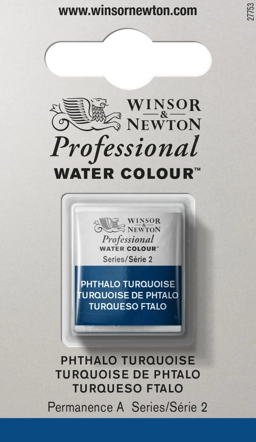 Farba akwarelowa Professional w półkostce - Winsor & Newton - Phthalo Turquoise