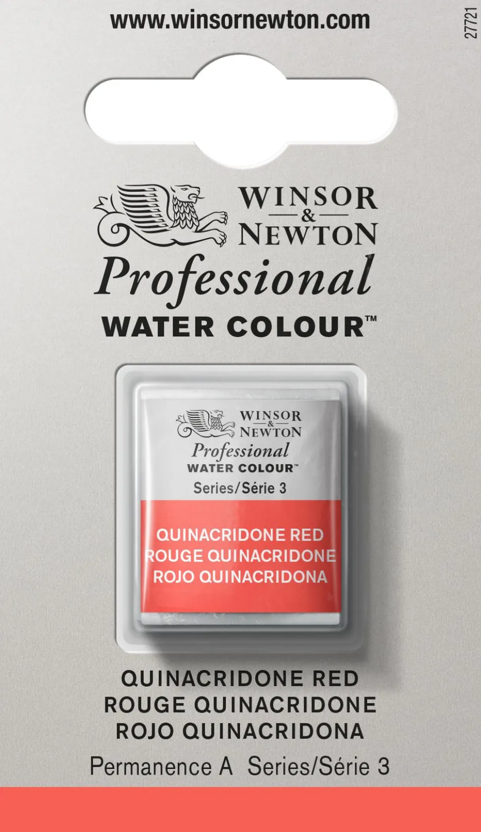 Farba akwarelowa Professional w półkostce - Winsor & Newton - Quinacridone Red