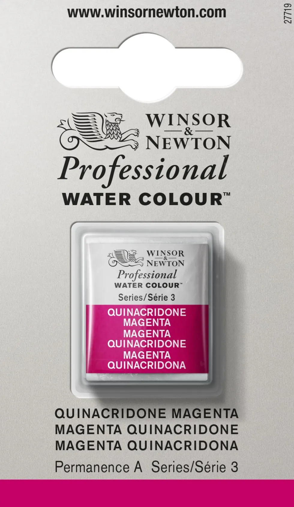Farba akwarelowa Professional w półkostce - Winsor & Newton - Quinacridone Magenta