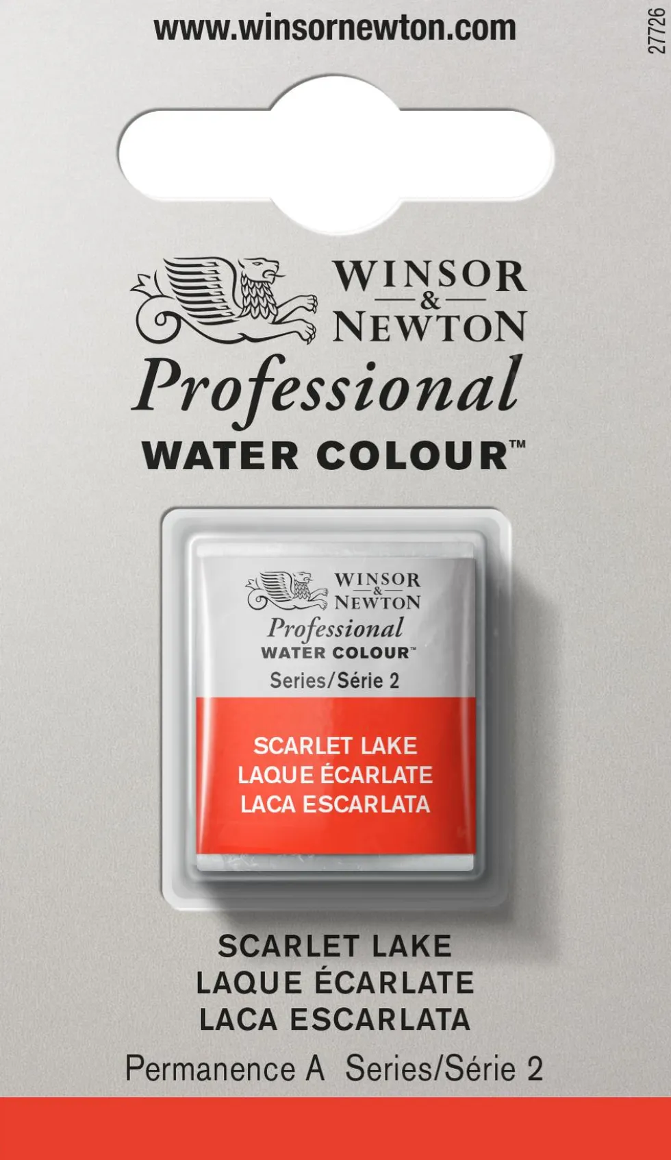 Farba akwarelowa Professional w półkostce - Winsor & Newton - Scarlet Lake