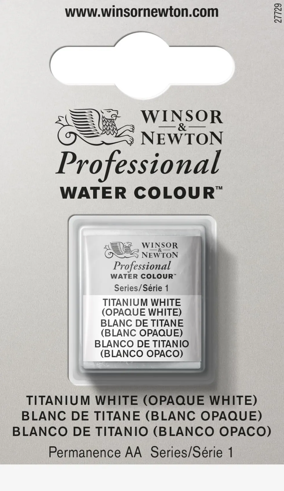 Farba akwarelowa Professional w półkostce - Winsor & Newton - Titanium White