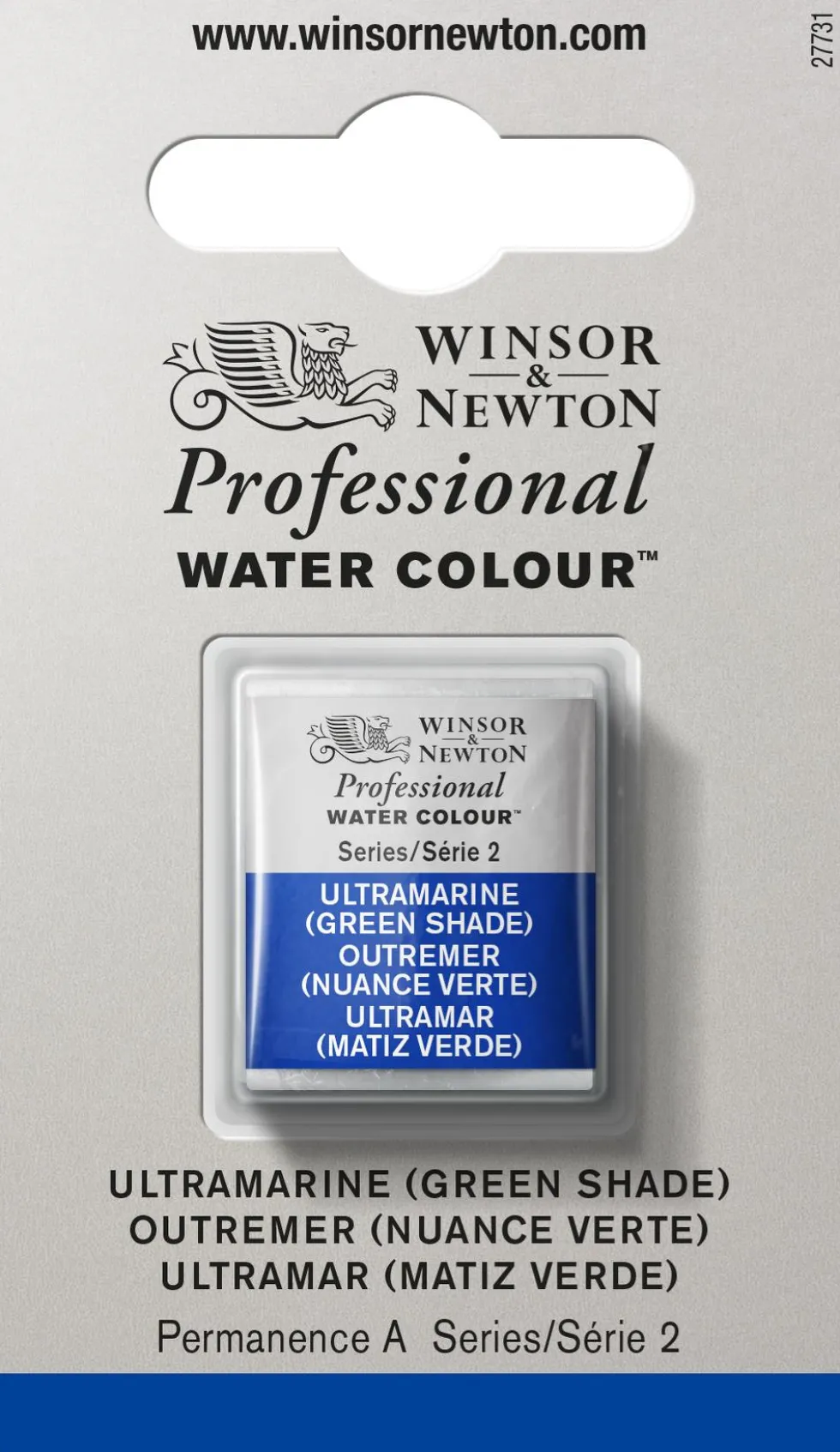 Farba akwarelowa Professional w półkostce - Winsor & Newton - Ultramarine (Green Shade)