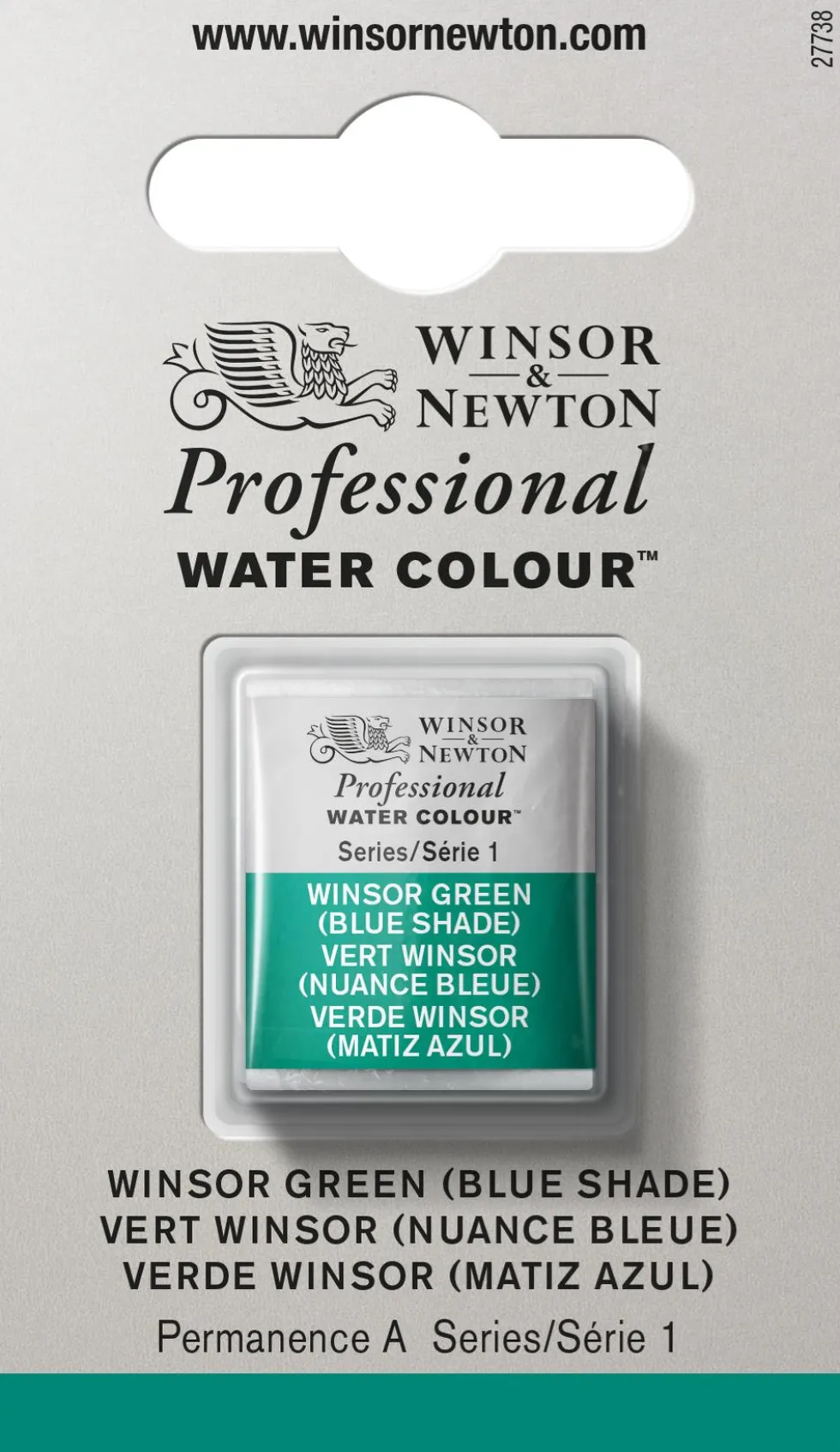 Farba akwarelowa Professional w półkostce - Winsor & Newton - Winsor Blue (Green Shade)