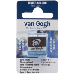Farba akwarelowa w kostce - Van Gogh - 411 Burnt Sienna
