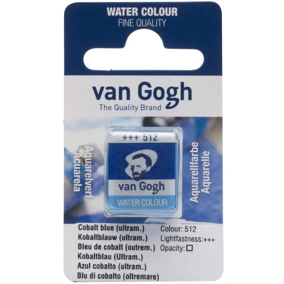 Farba akwarelowa w kostce - Van Gogh - 512 Cobalt Blue Ultramarine