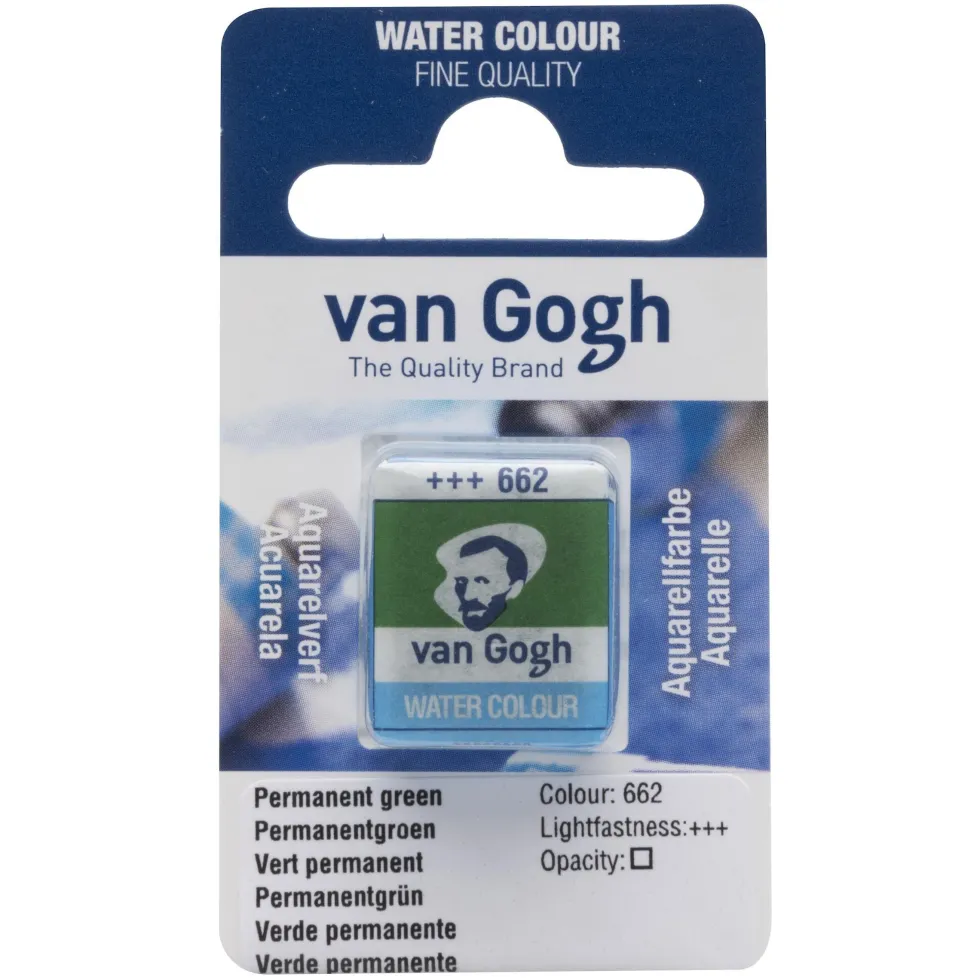 Farba akwarelowa w kostce - Van Gogh - 664 Permanent Green