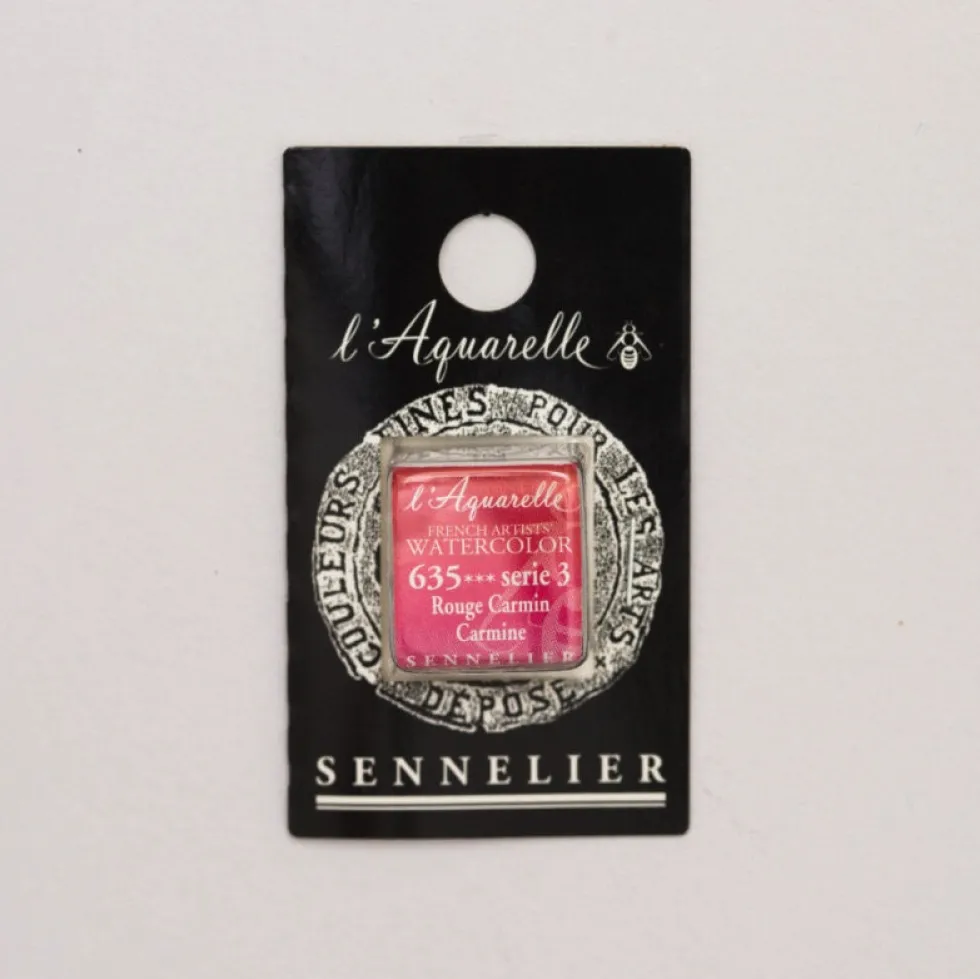 Farba akwarelowa w półkostce l’Aquarelle - Sennelier - 635 Carmine
