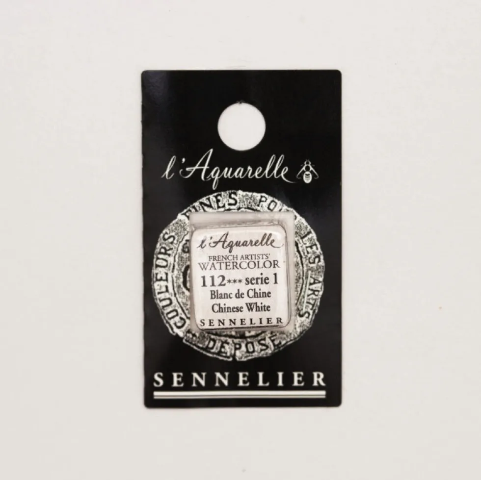 Farba akwarelowa w półkostce l’Aquarelle - Sennelier - 112 Chinese White